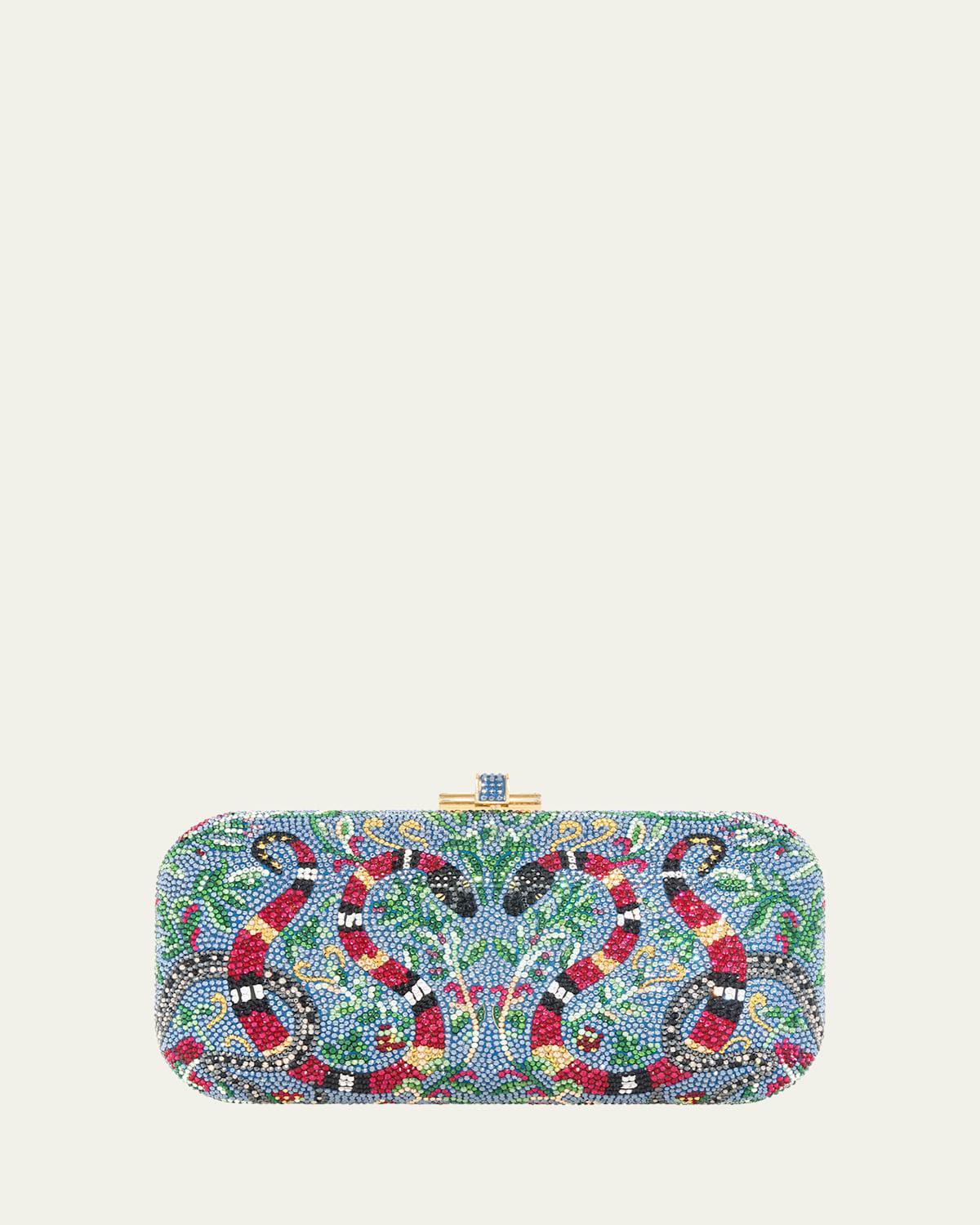 JUDITH LEIBER Transformation Snake Long Slide Minaudiere In Champagne Denim Blue Product Image