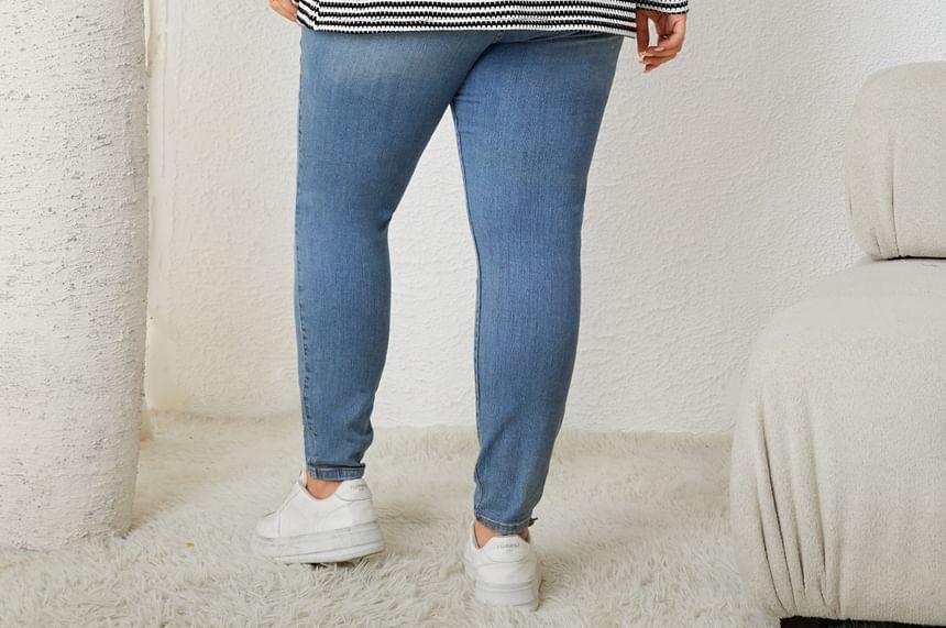 Mutton Sleeve Crew Neck Striped Knit Top Product Image