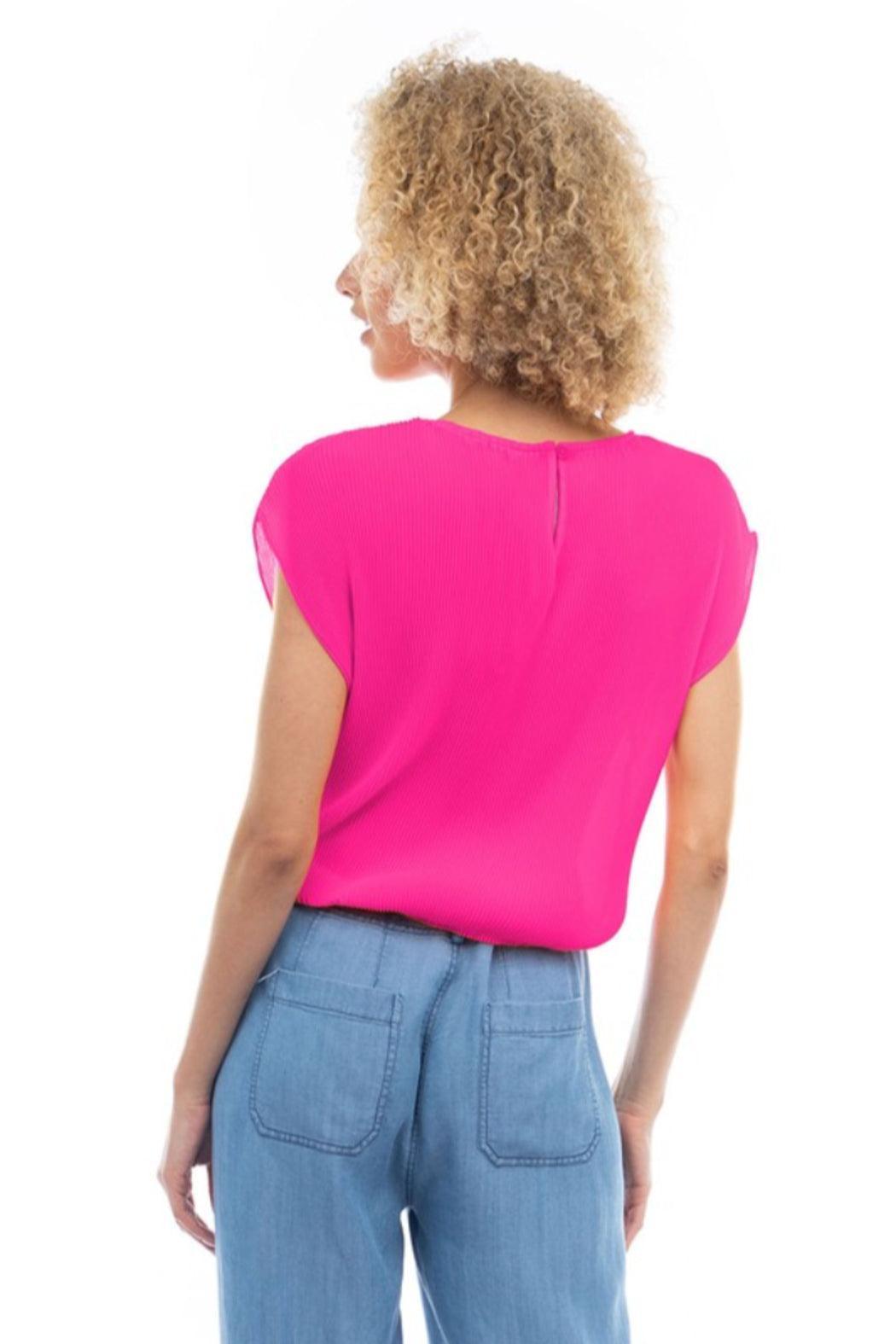 Elastic Waist Cap Sleeve Top Product Image