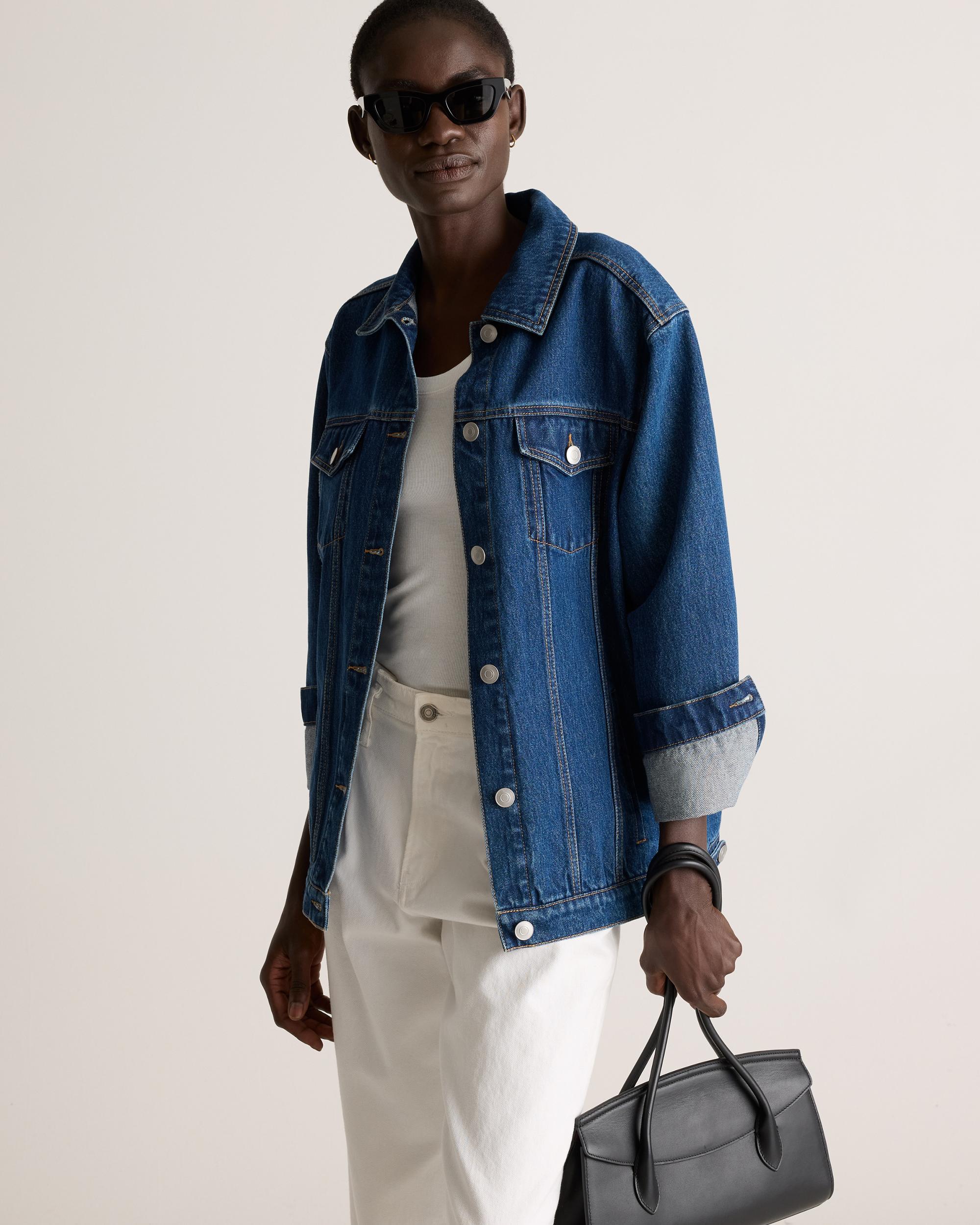Quince | Women's OverSized Denim Jacket Size XS, Organic Cotton Product Image