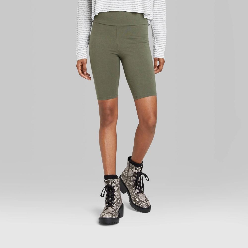 Womens High-Rise Bike Shorts - Wild Fable Olive XS Product Image