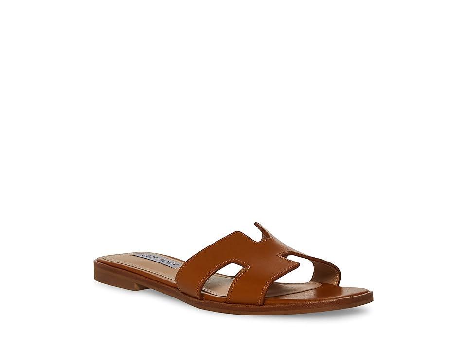 Steve Madden Hadyn Leather Flat Slide Sandals Product Image