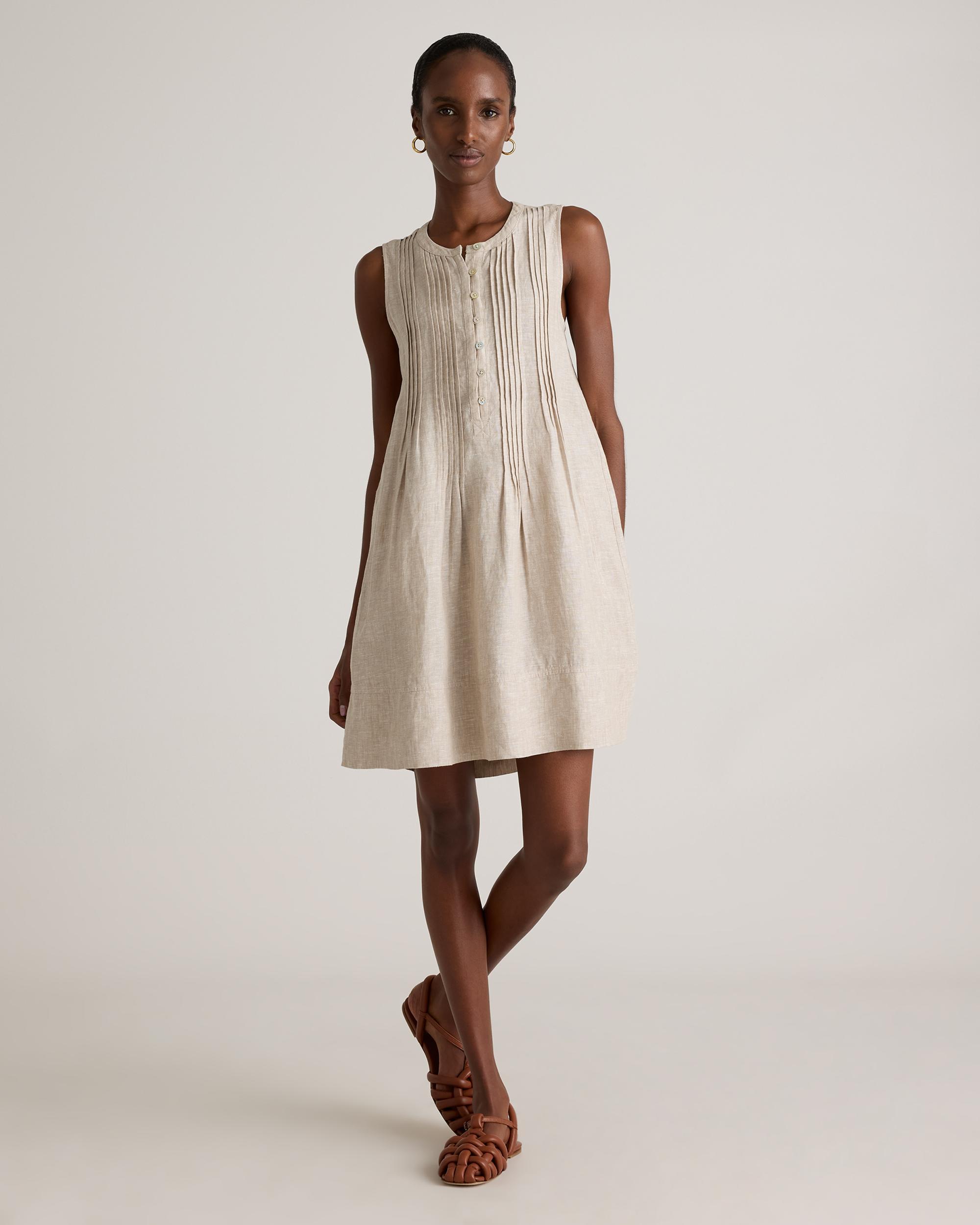 Quince | Women's 100% European Linen Sleeveless Swing Dress Size XS Product Image