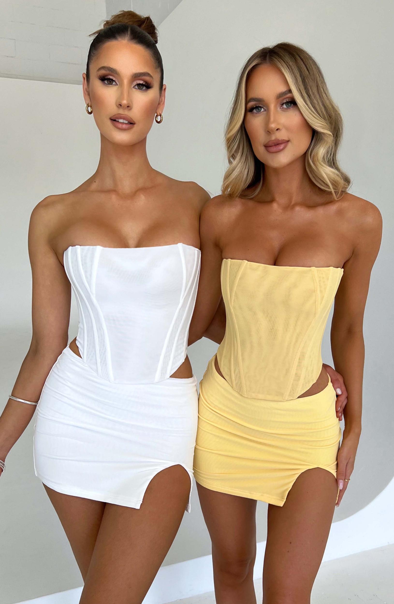 Alina Mini Skirt - White Product Image