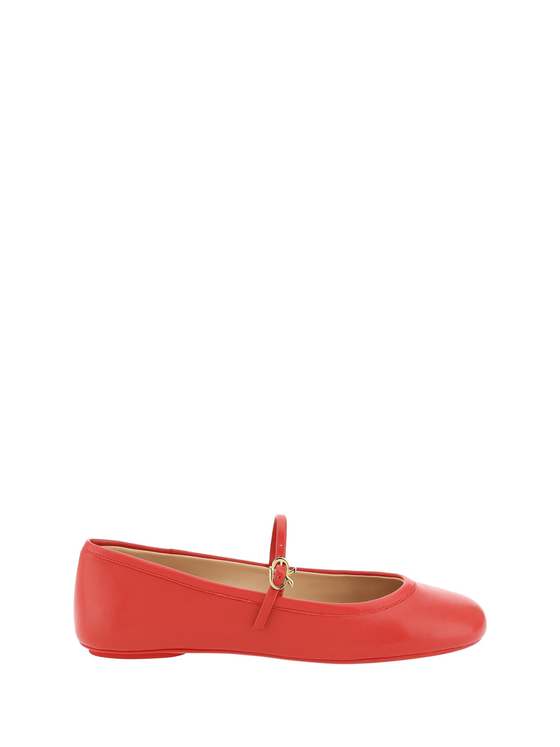 GIANVITO ROSSI Woman Ballet Flats Red Size 8 Leather In Red Nappa Product Image