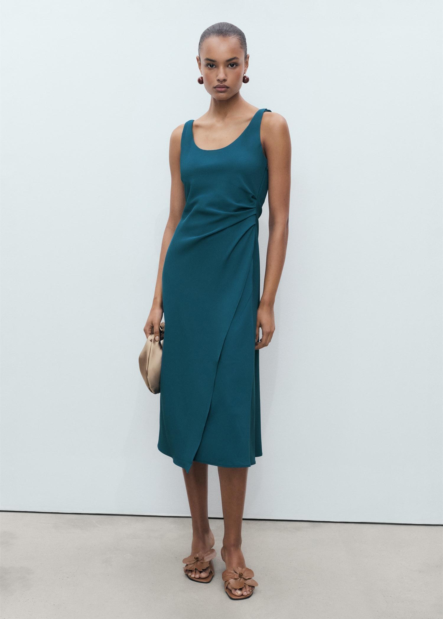 Ruched midi dress - Women | MANGO USA Product Image