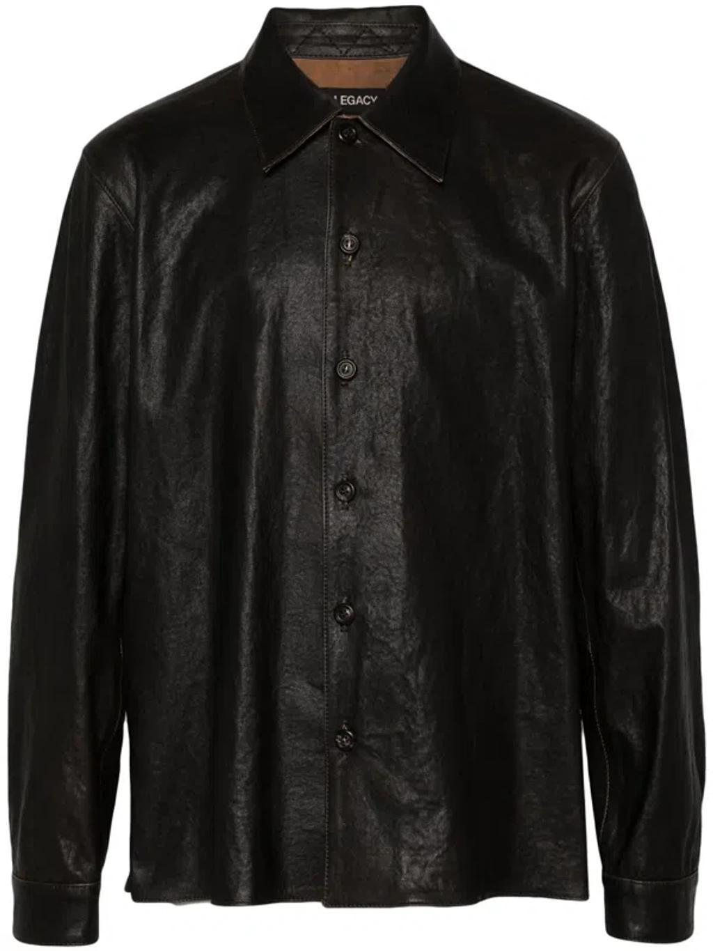 OUR LEGACY Welding Shirt In Worn Brown Lambskin Product Image