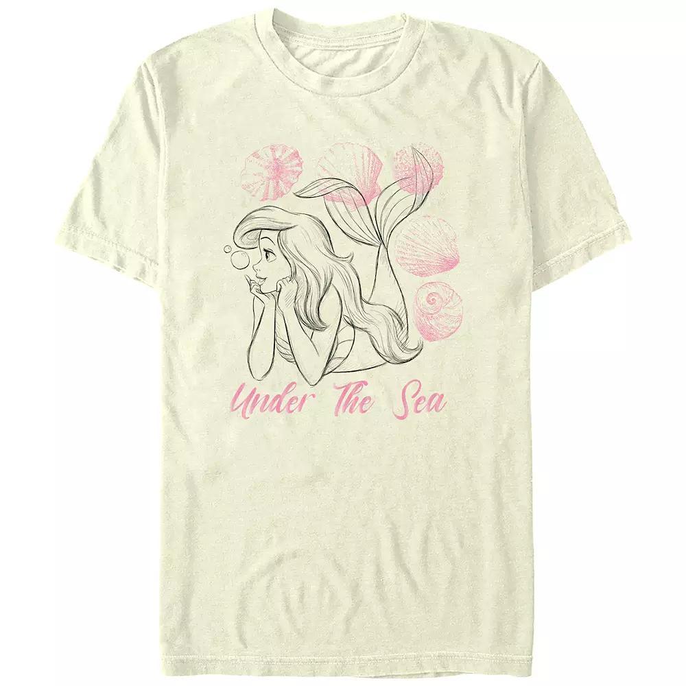 Disney's The Little Mermaid Juniors' Under The Sea Boyfriend Graphic Tee, Women's, Size: Medium, Natural Product Image