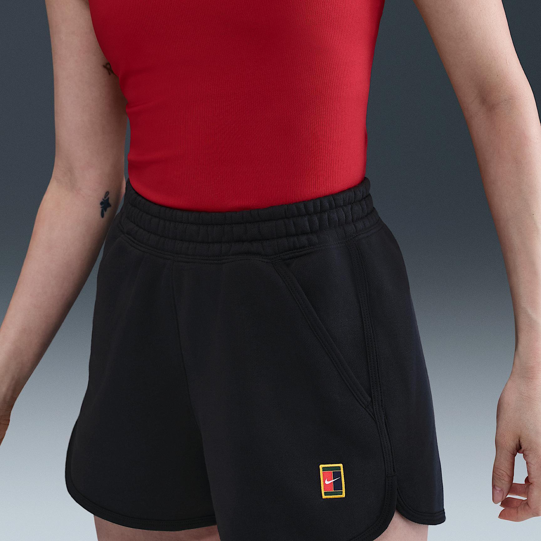 Nike Women's Court Heritage Mid-Rise Fleece Tennis Shorts Product Image