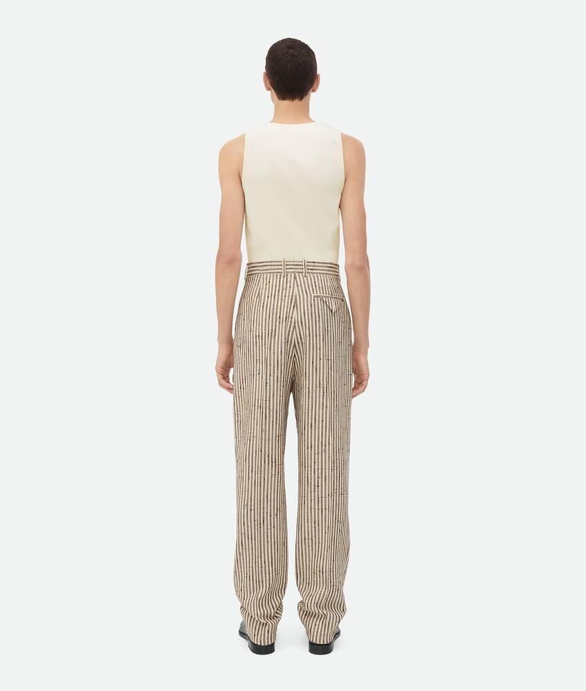 Men's Knotted Viscose And Silk Trousers in Talc/loam Product Image