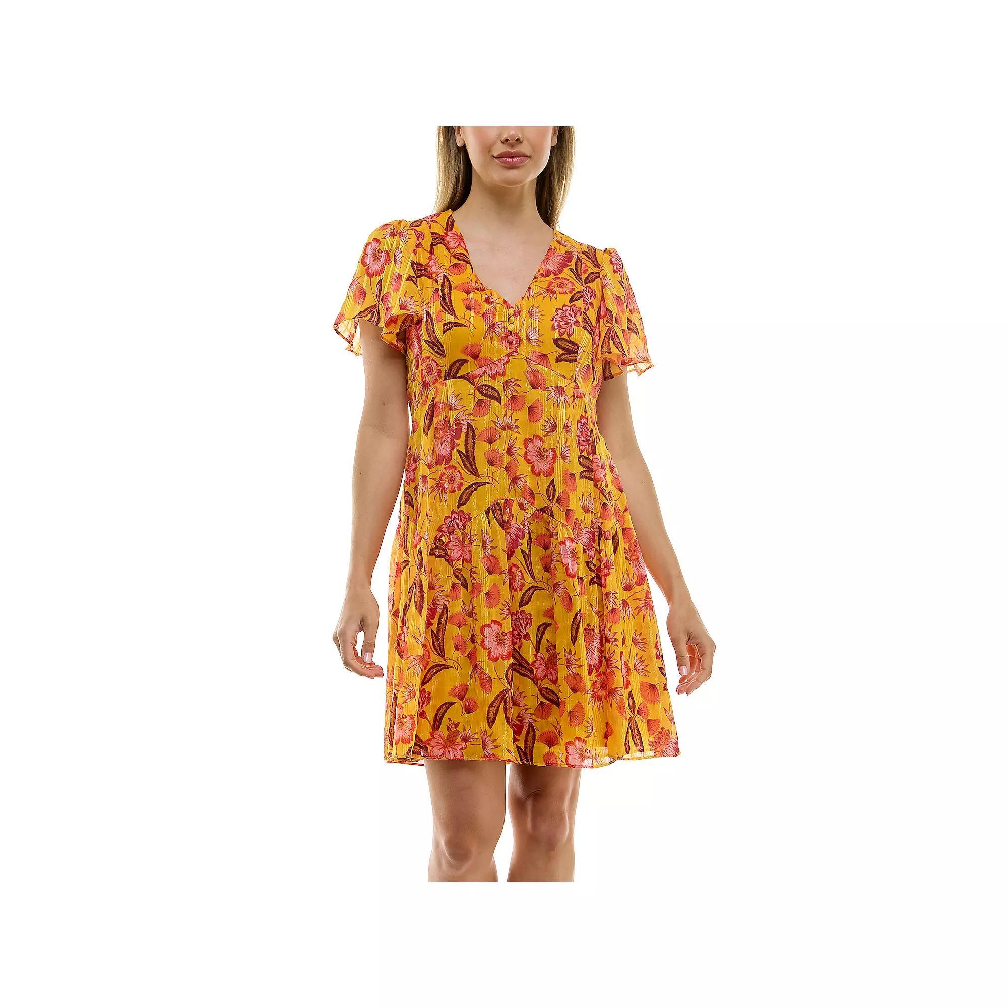 Women's Taylor Printed Chiffon Dress, Size: 10, Harvest Gold Product Image