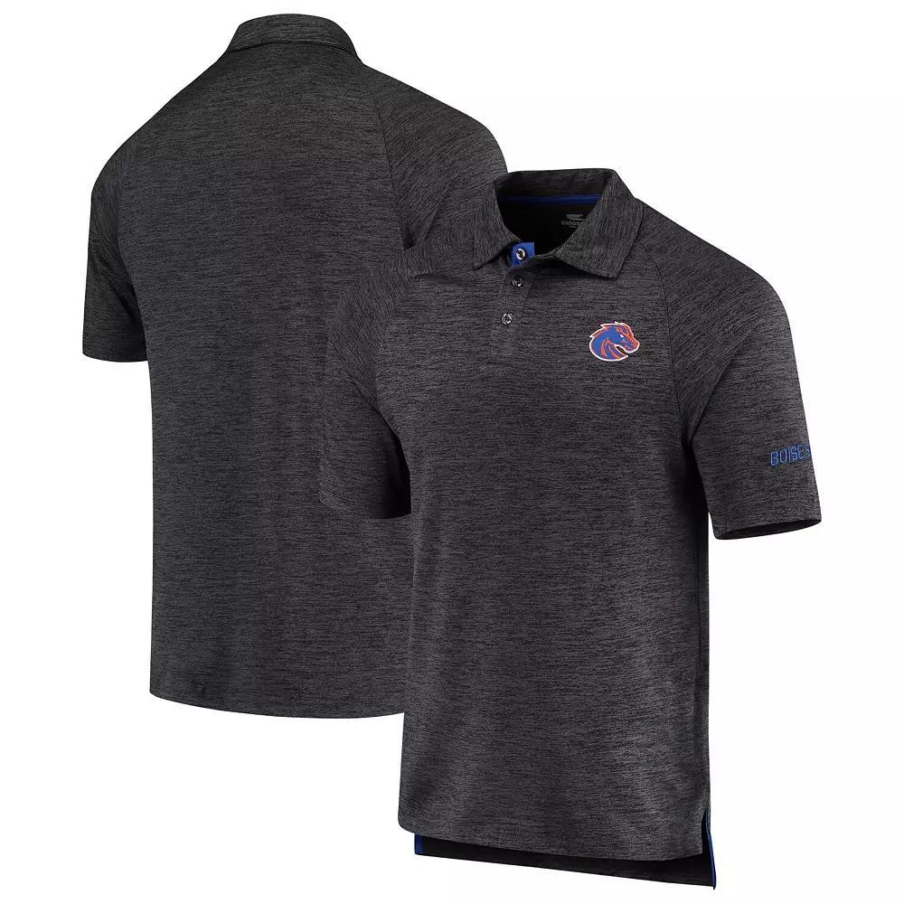 Men's Colosseum Heathered Black Boise State Broncos Down Swing Polo, Size: Small, Charco Product Image