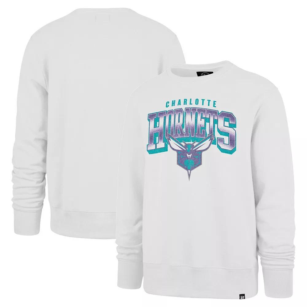 Men's '47 White Charlotte Hornets Spotlight Headline Pullover Sweatshirt, Size: 3XL, Chr White Product Image