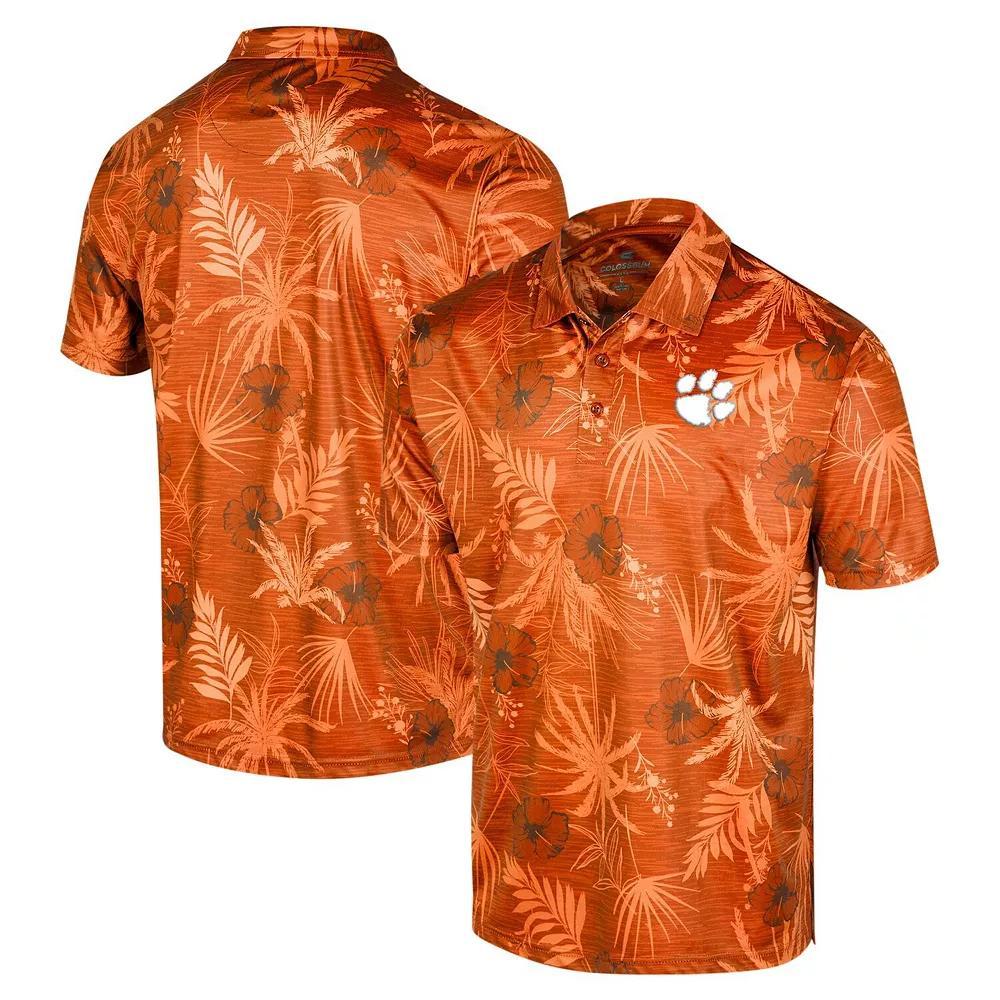 Men's Colosseum Orange Clemson Tigers Big & Tall Palms Polo, Size: 3XLT Product Image