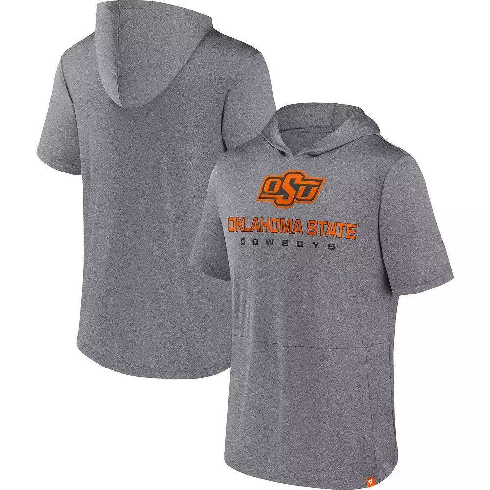 Men's Fanatics Branded Heather Gray Oklahoma State Cowboys Modern Stack Hoodie T-Shirt, Size: Small, Grey Product Image
