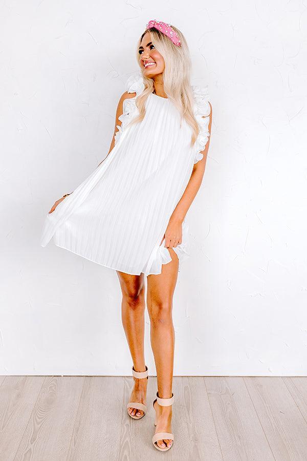 Honeysuckle Dreams Pleated Dress In White Product Image