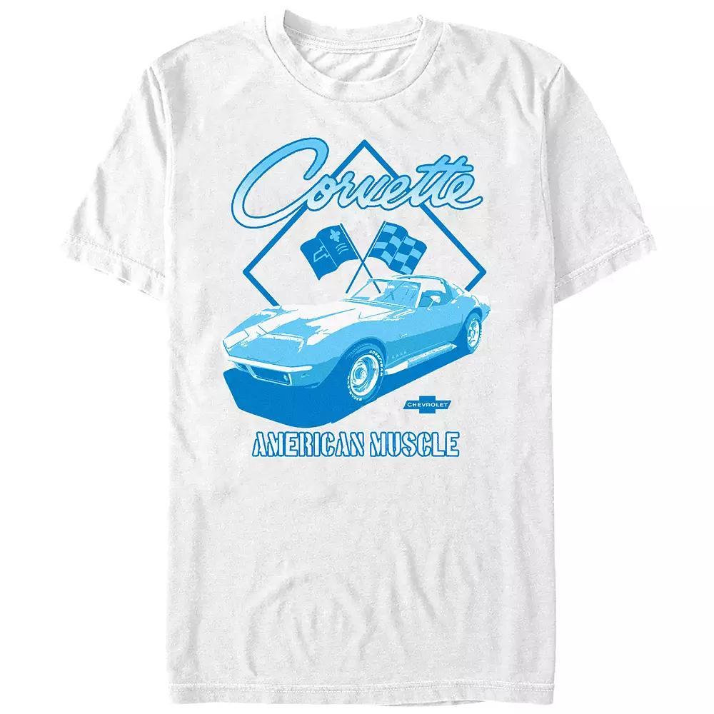 Men's Chevrolet Corvette American Muscle Graphic Tee, Size: XL, White Product Image