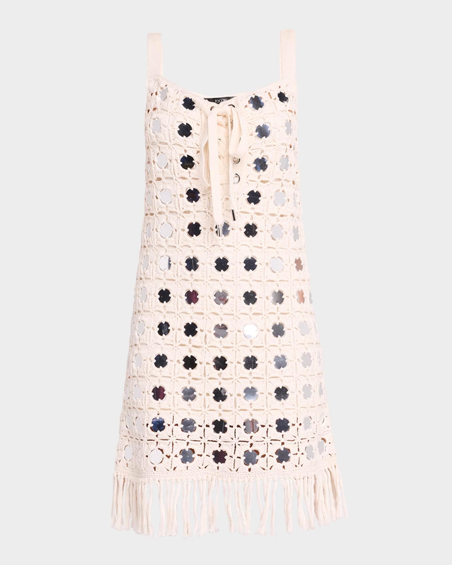 Brinkley Mirror Lace-Up Fringe Dress Product Image