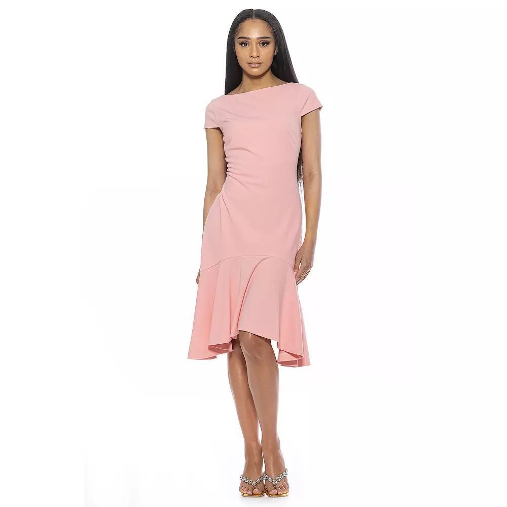 Women's ALEXIA ADMOR Renata Cap Sleeve Dropped Waist Flared Dress, Size: XS, Nude Product Image