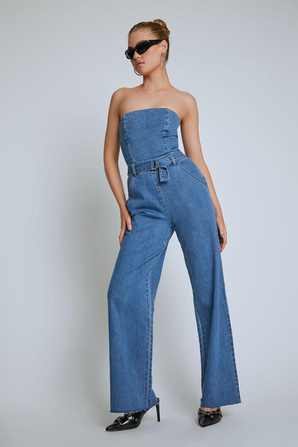 Strapless Belted Denim Jumpsuit | Forever 21 Product Image
