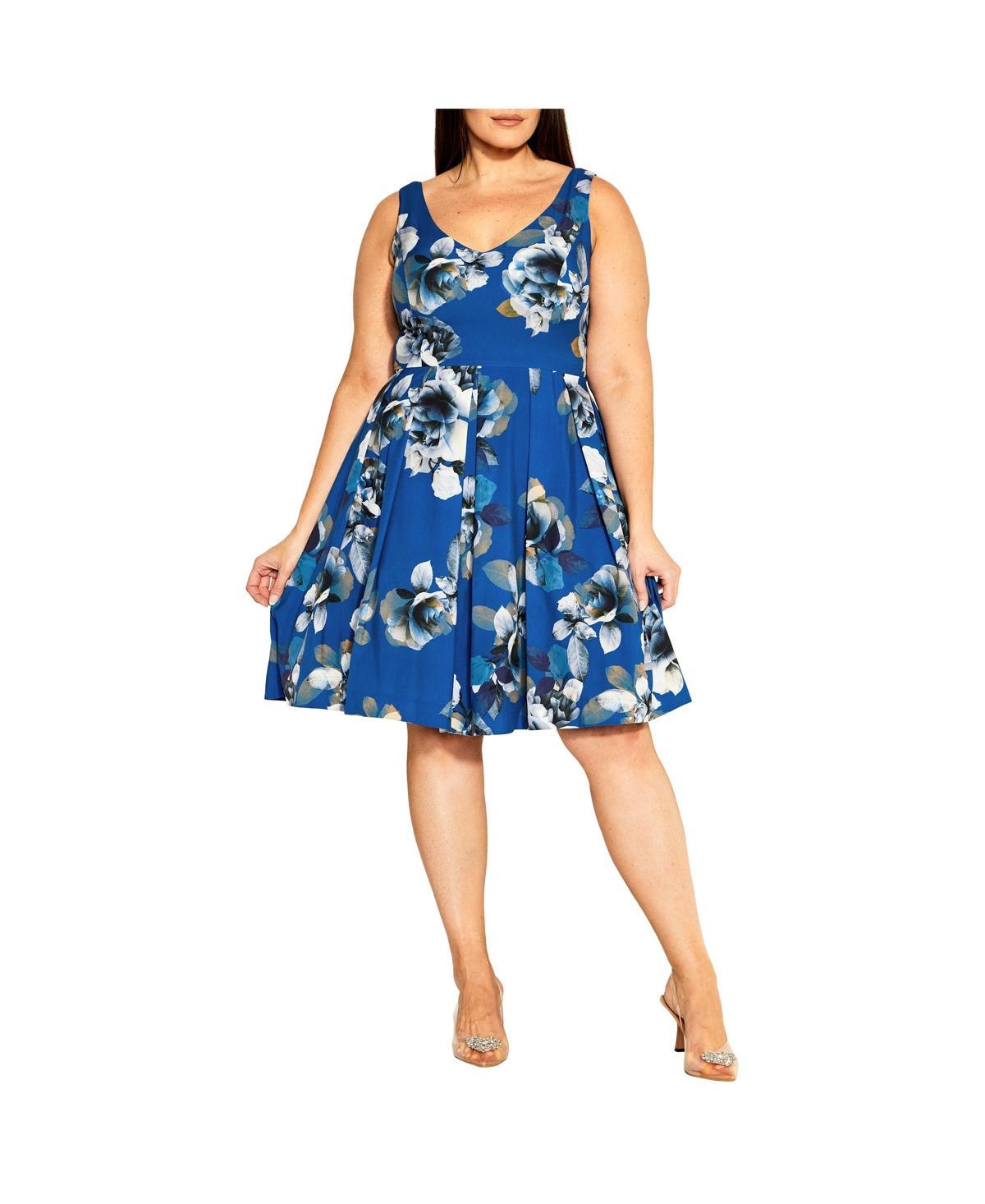 City Chic Womens Hydrangea Print Dress Product Image