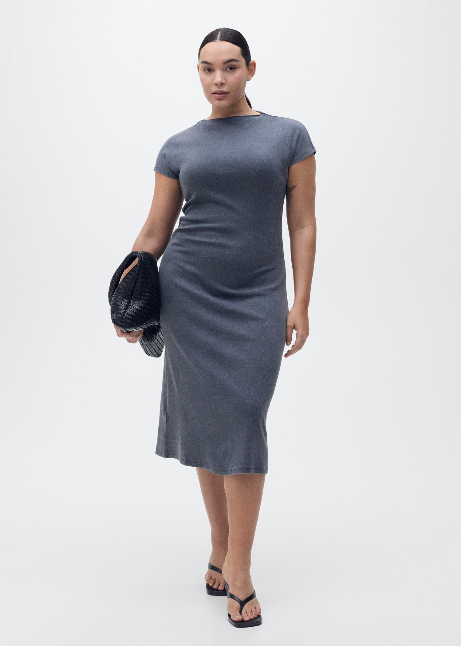 Midi-dress with draped detail - Women | MANGO USA Product Image