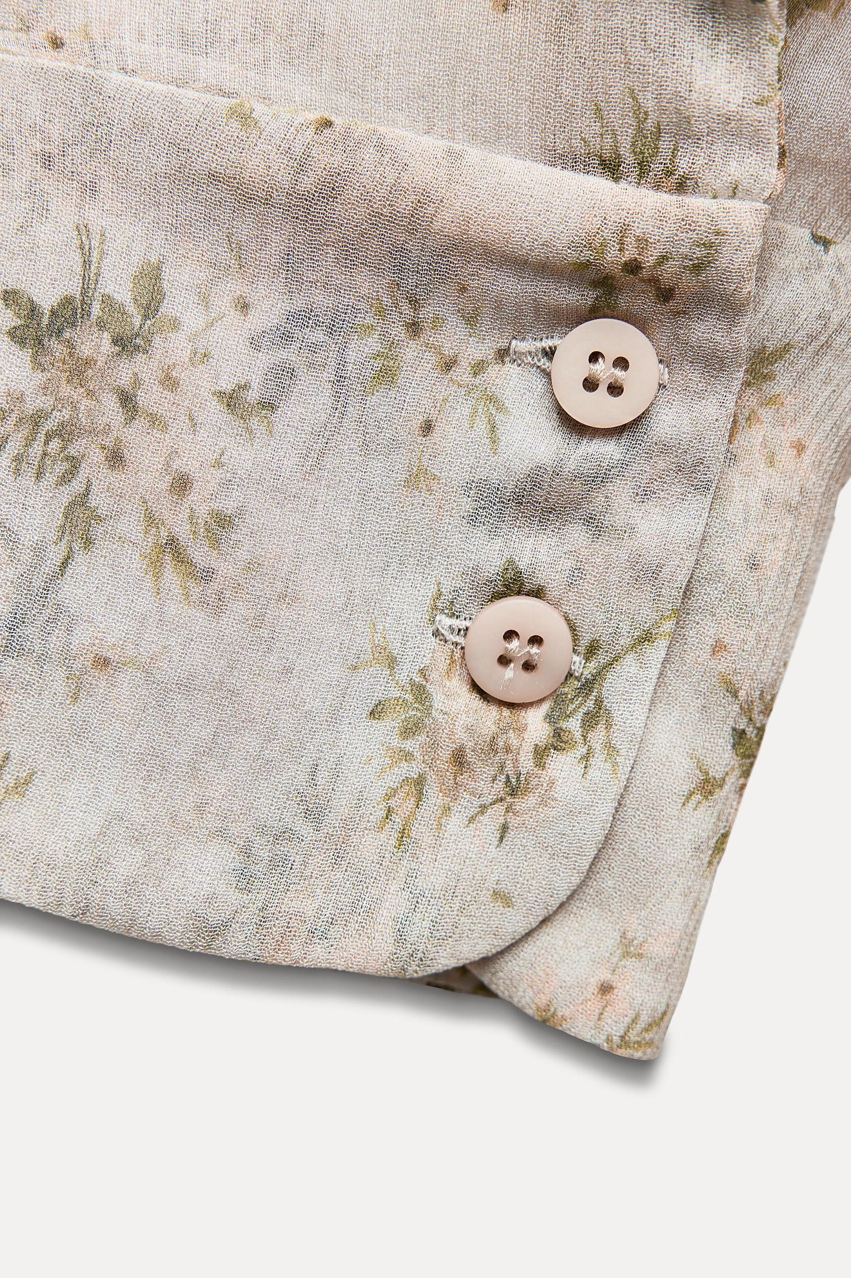 MINI FLOWER PRINT TIED SHIRT ZW COLLECTION Product Image