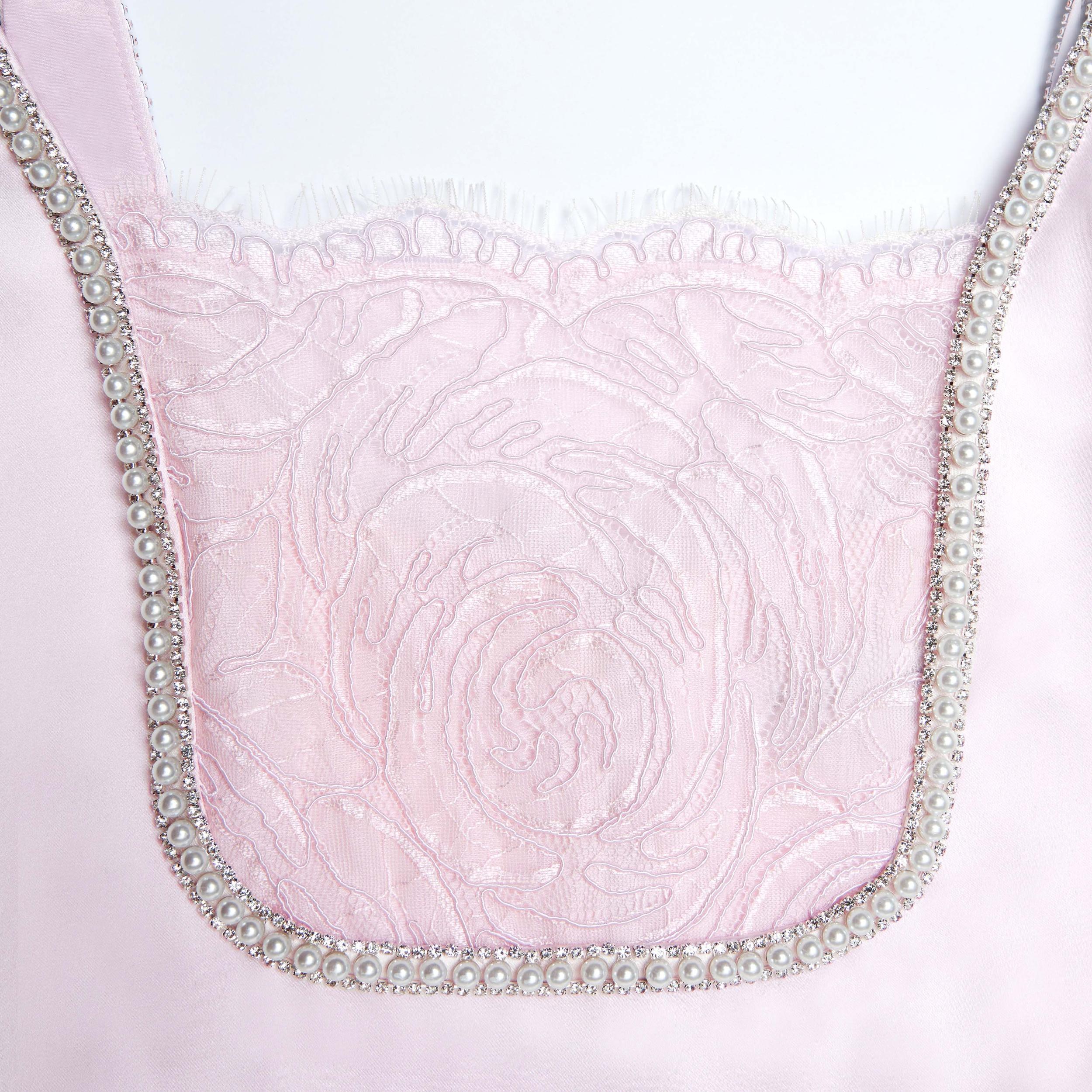 Pink Satin Mini Dress Product Image