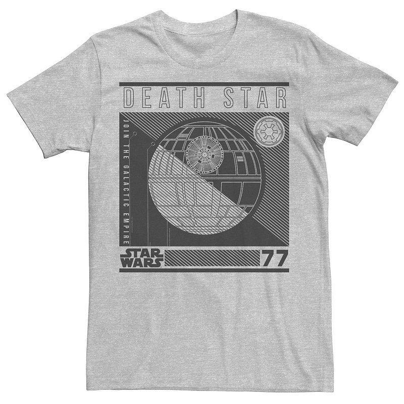 Men's Star Wars Death Star Line Art Poster Graphic Tee, Size: Large, Athlc Hthr Product Image