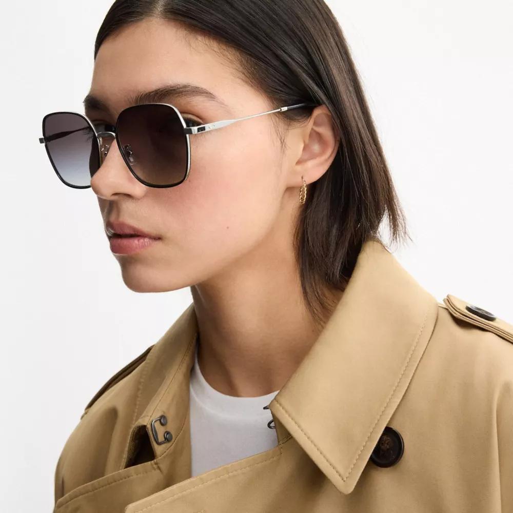 Metal Thin Square Sunglasses Product Image