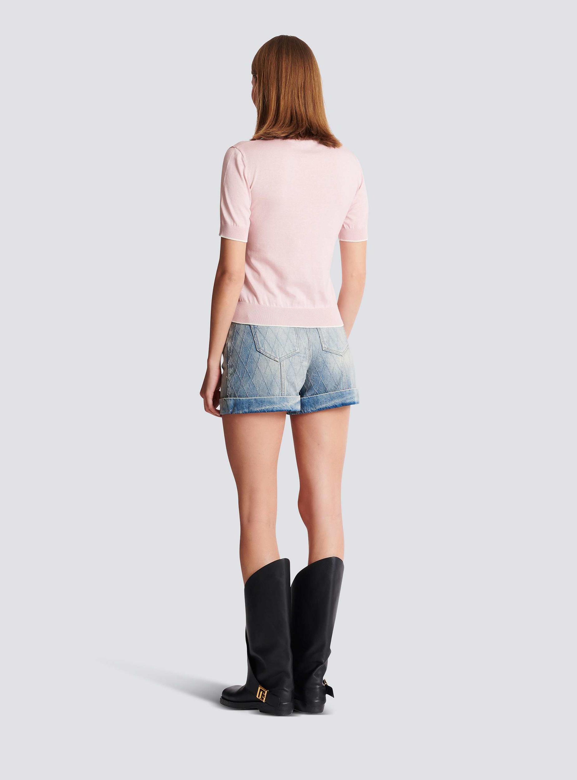 Balmain Emblème-embroidered knit top Product Image