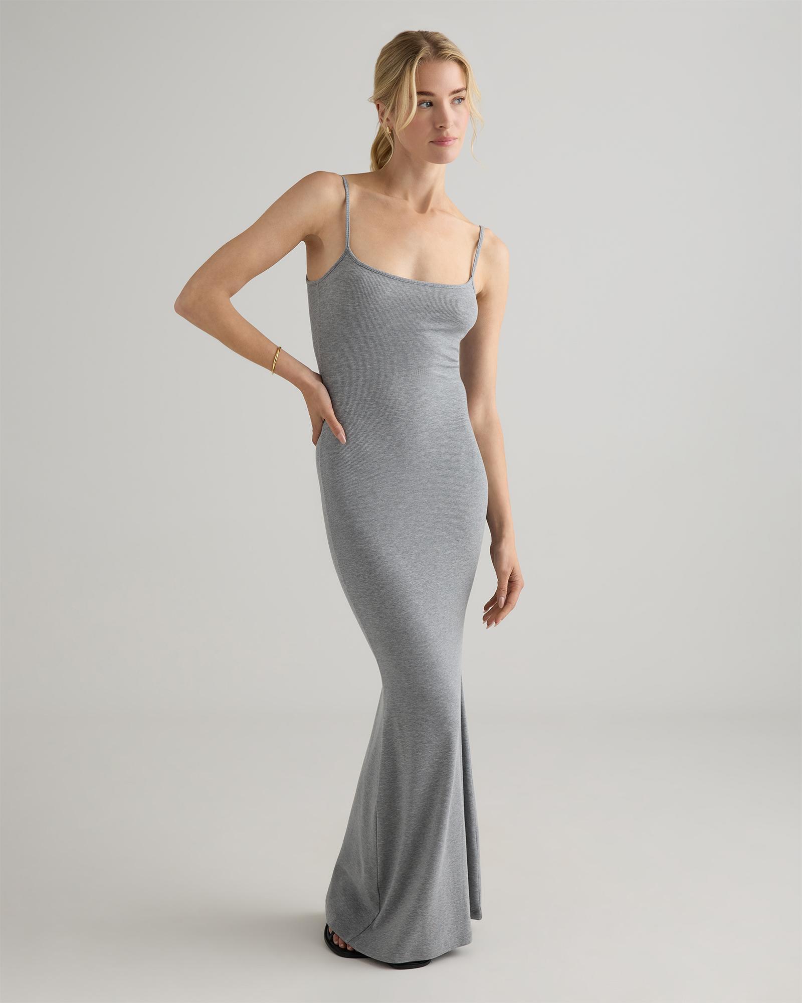Quince | Women's Tencel Rib Knit Maxi Slip Dress Size XS, Cotton/Modal Product Image