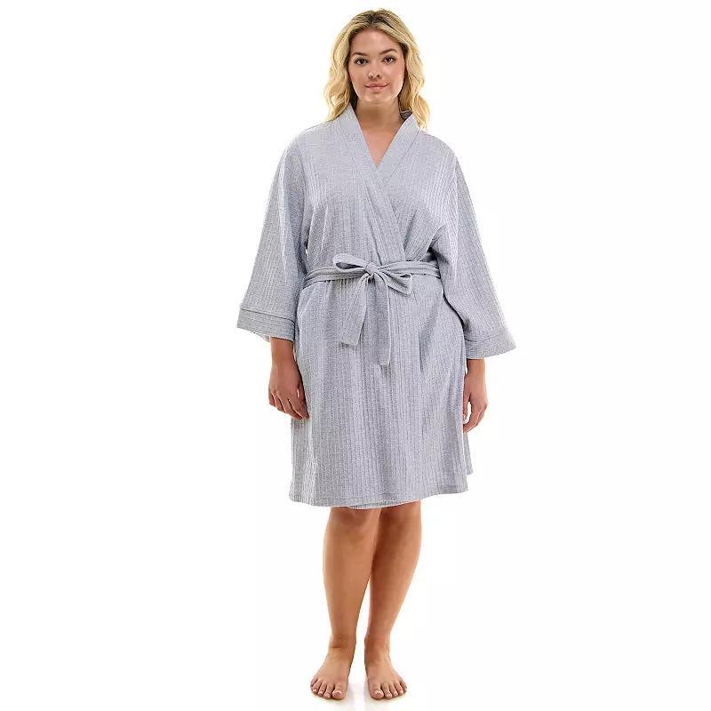 Plus Size Croft & Barrow® Kimono Robe, Women's, Size: 2XL, Grey Grey Product Image