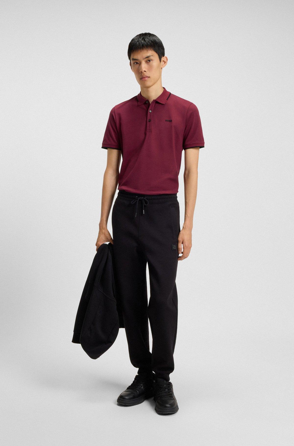 Stretch-cotton slim-fit polo shirt with printed logo Product Image
