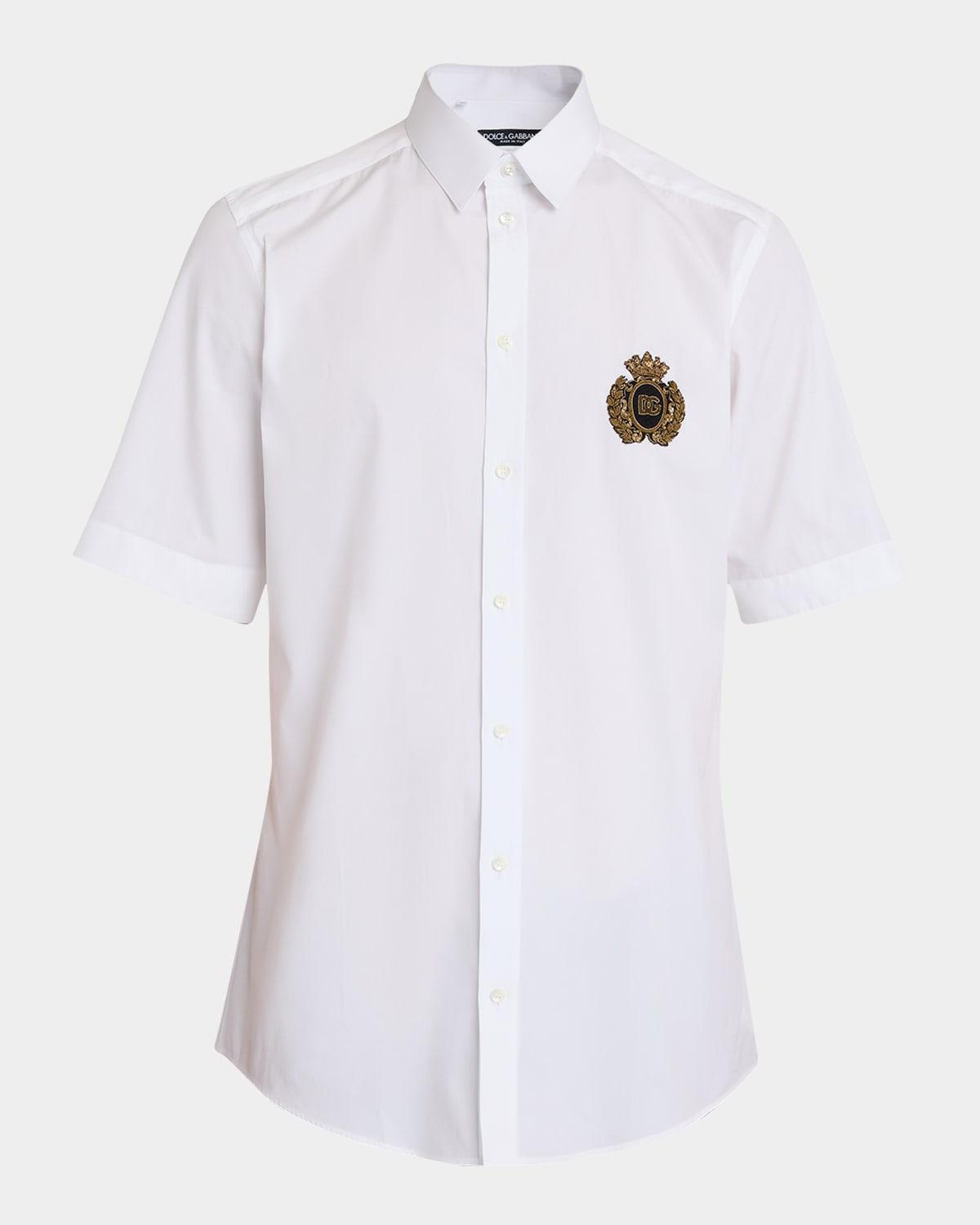 Mens Poplin Crest Patch Sport Shirt Product Image