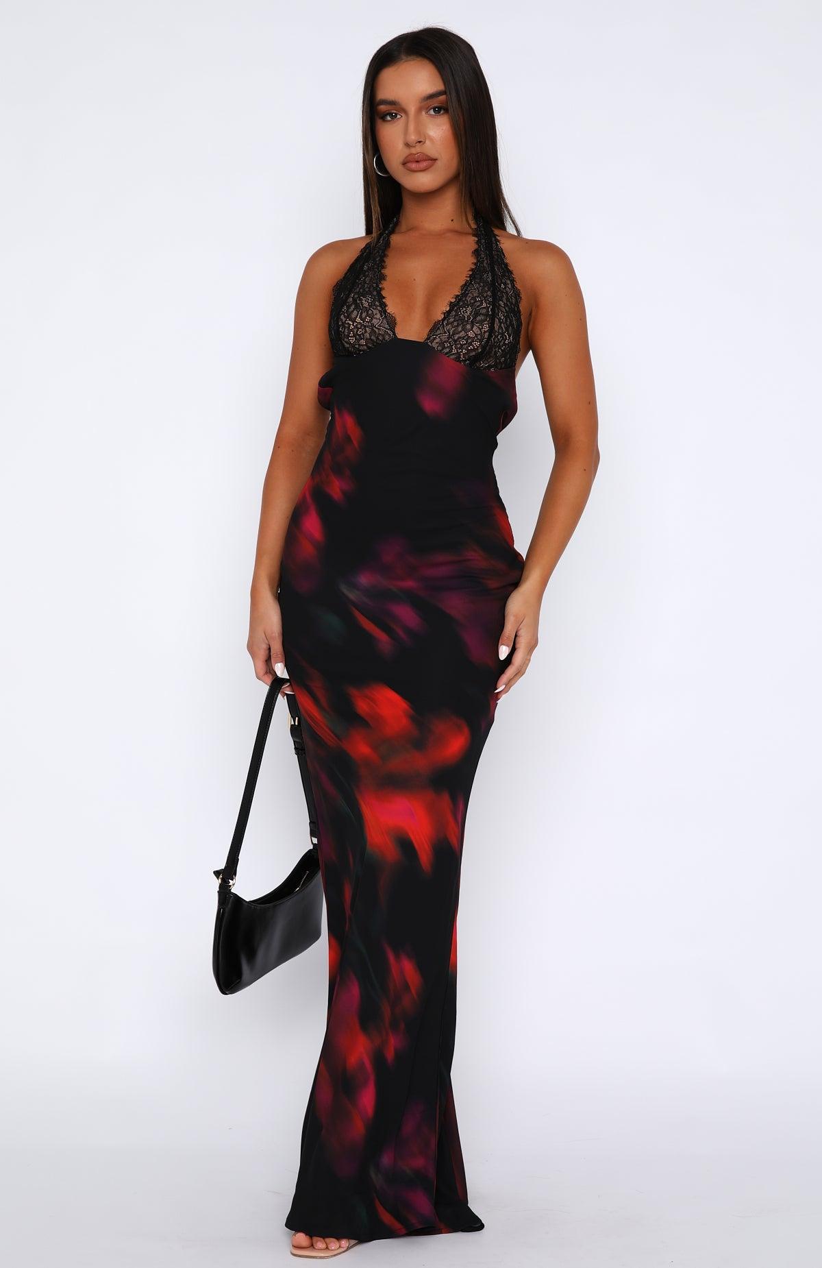 Beyond The Stars Maxi Dress Sangria Floral Product Image
