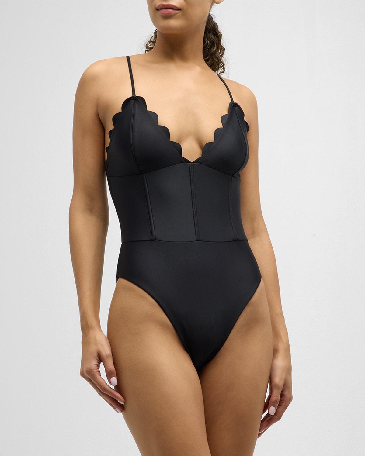 Ramy Brook Mikayla Scalloped One Piece Swimsuit Product Image