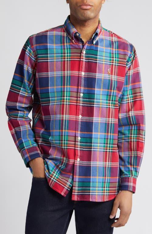 Polo Ralph Lauren Classic Fit Plaid Oxford Button Down Shirt Product Image