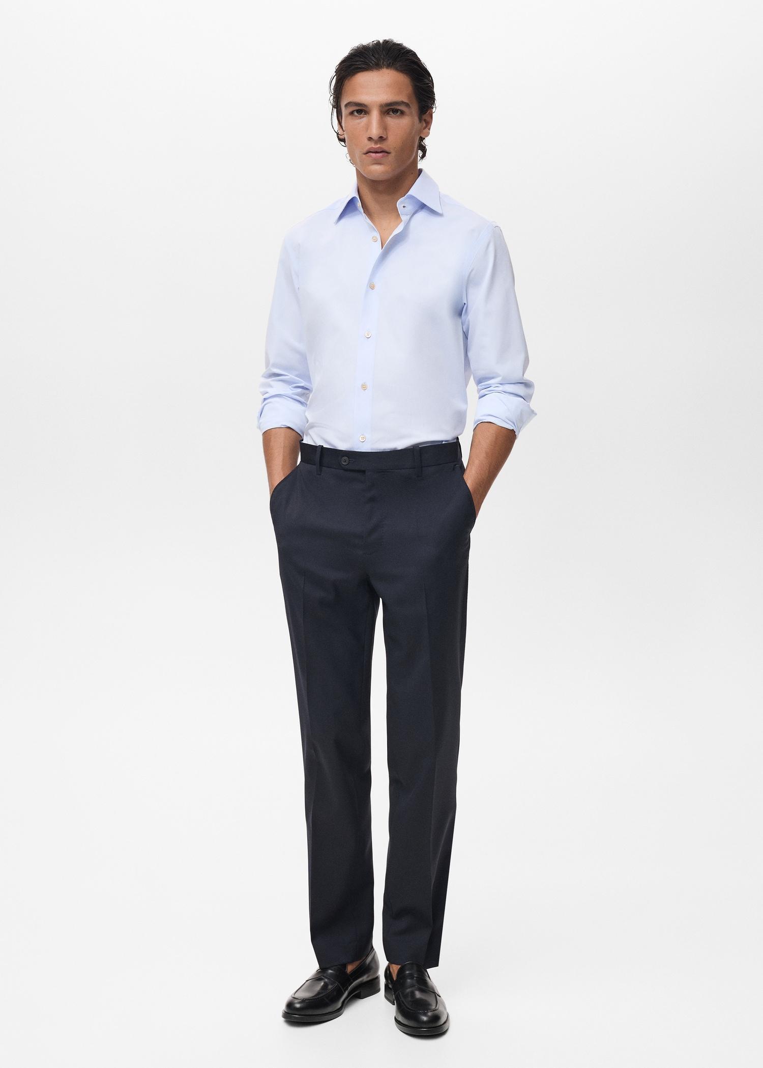 100% cotton slim fit shirt - Men | MANGO USA Product Image