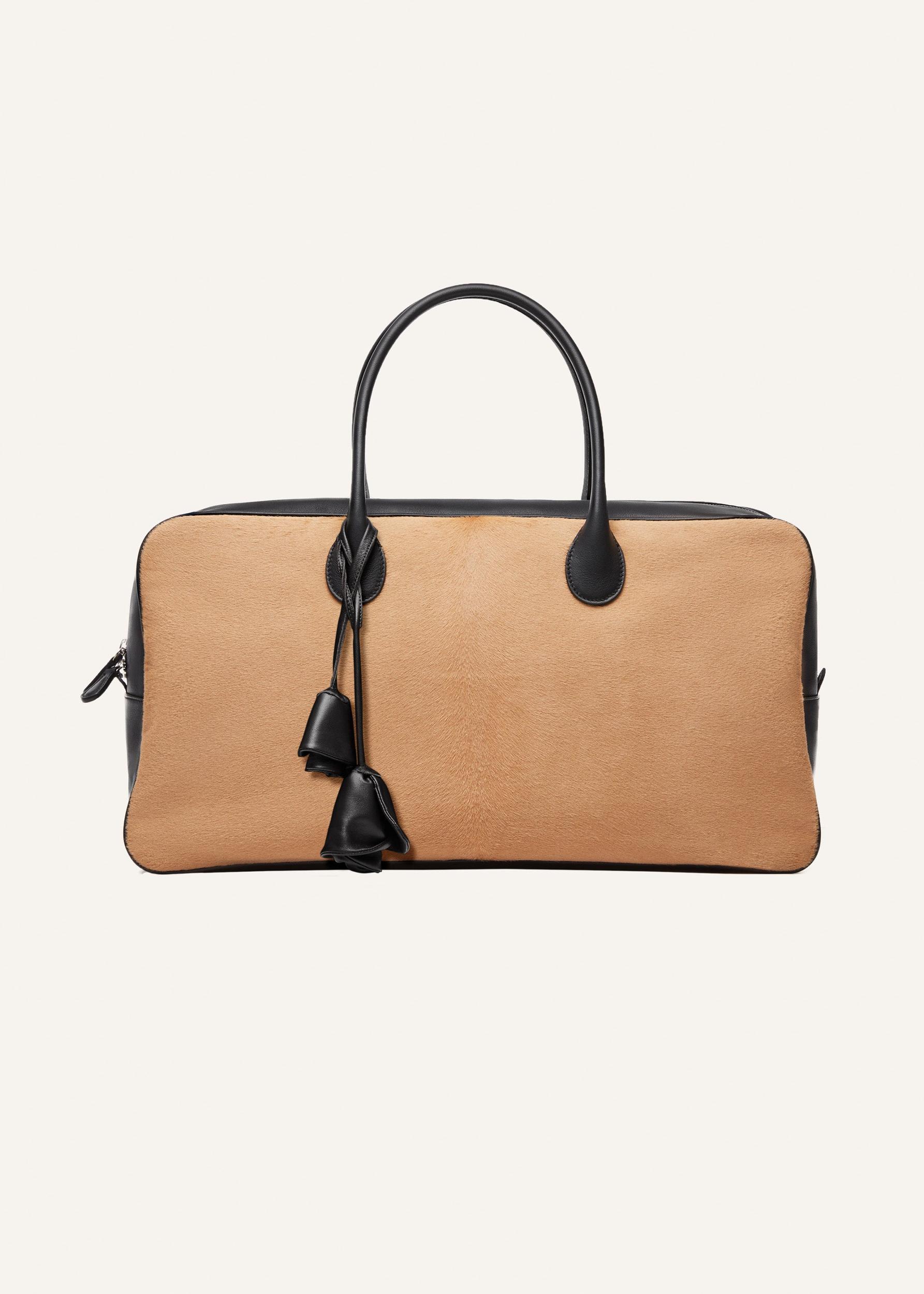 Large Brigitte bag in black and caramel pony hair Product Image