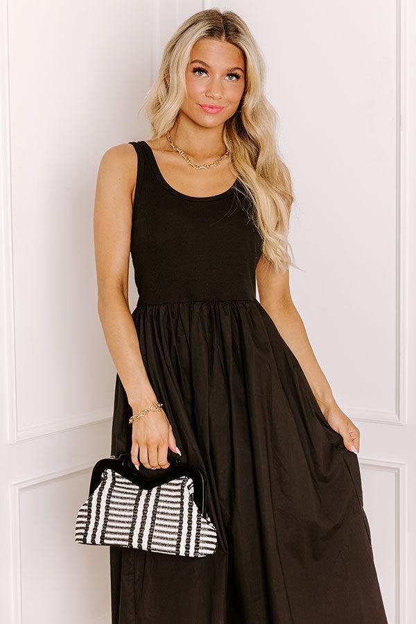 Courtyard Charm Midi Dress in Black Product Image