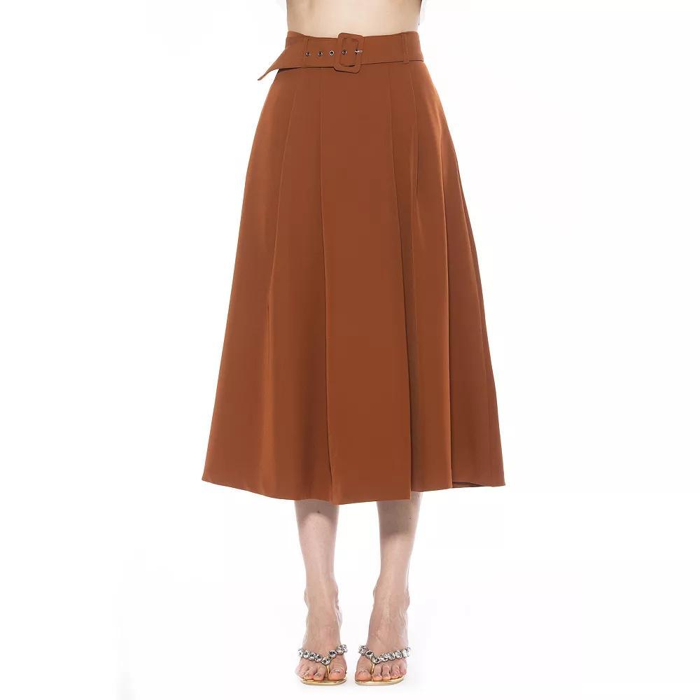 Women's ALEXIA ADMOR Eline Twill A-Line Skirt with Removable Belt, Size: 10, Red Product Image