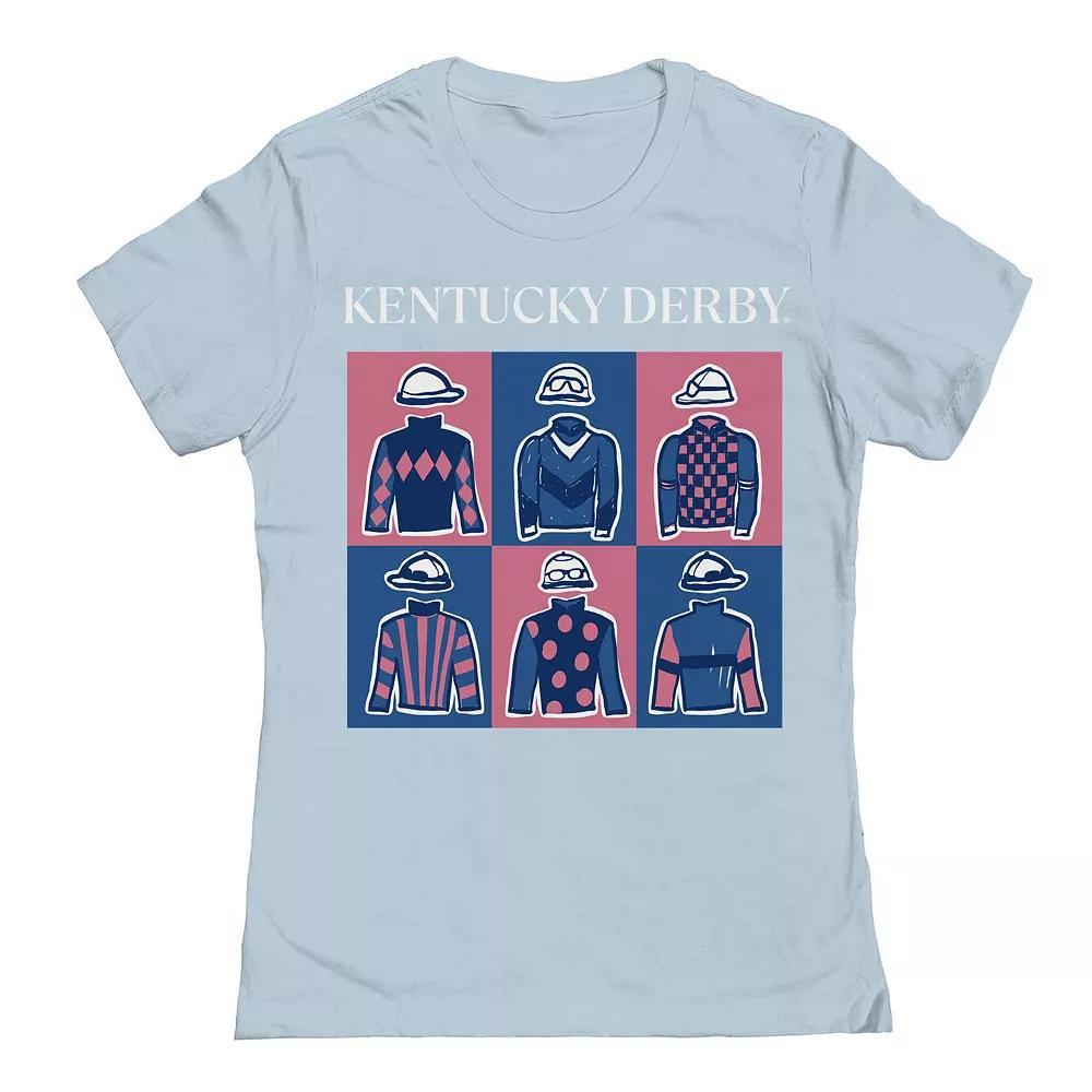 Juniors' Pop Art Rider Kentucky Derby Blue Graphic T-Shirt, Women's, Size: Small, Light Blue Product Image