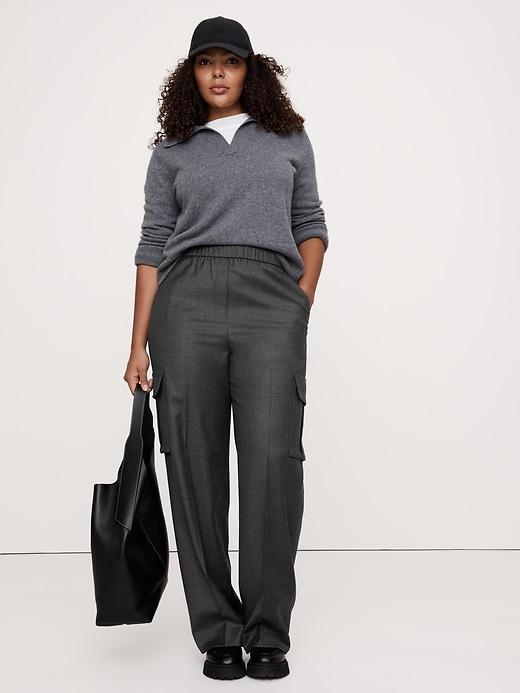 Pull-On Wool Flannel Cargo Pant Product Image