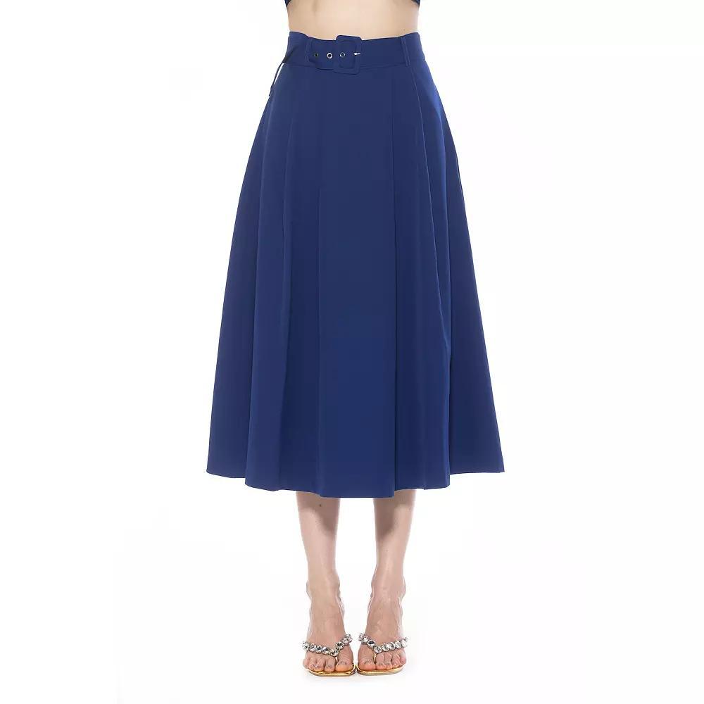Women's ALEXIA ADMOR Eline Twill A-Line Skirt with Removable Belt, Size: 10, Red Product Image