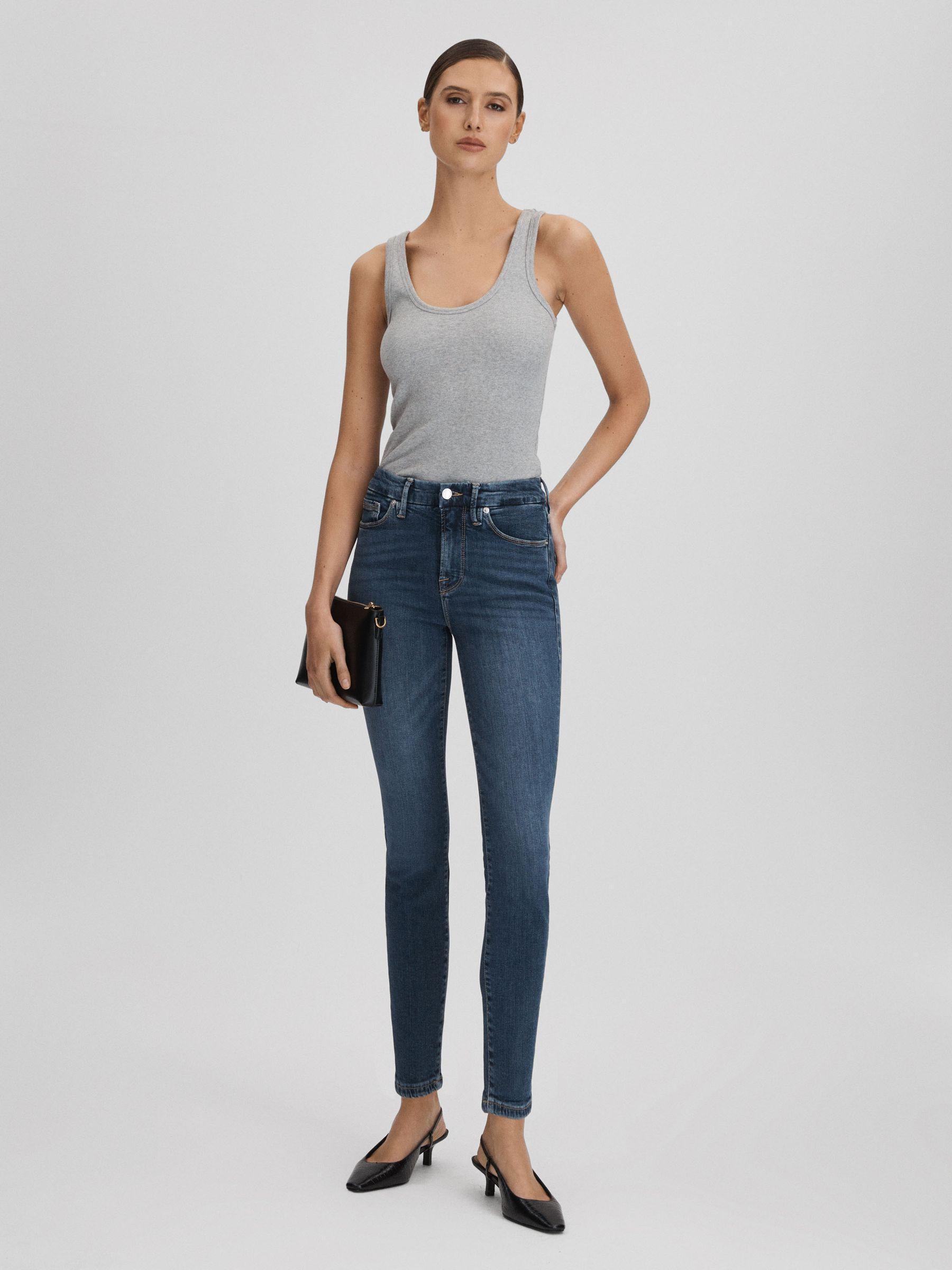 Good American Cropped Skinny Jeans in Blue Product Image
