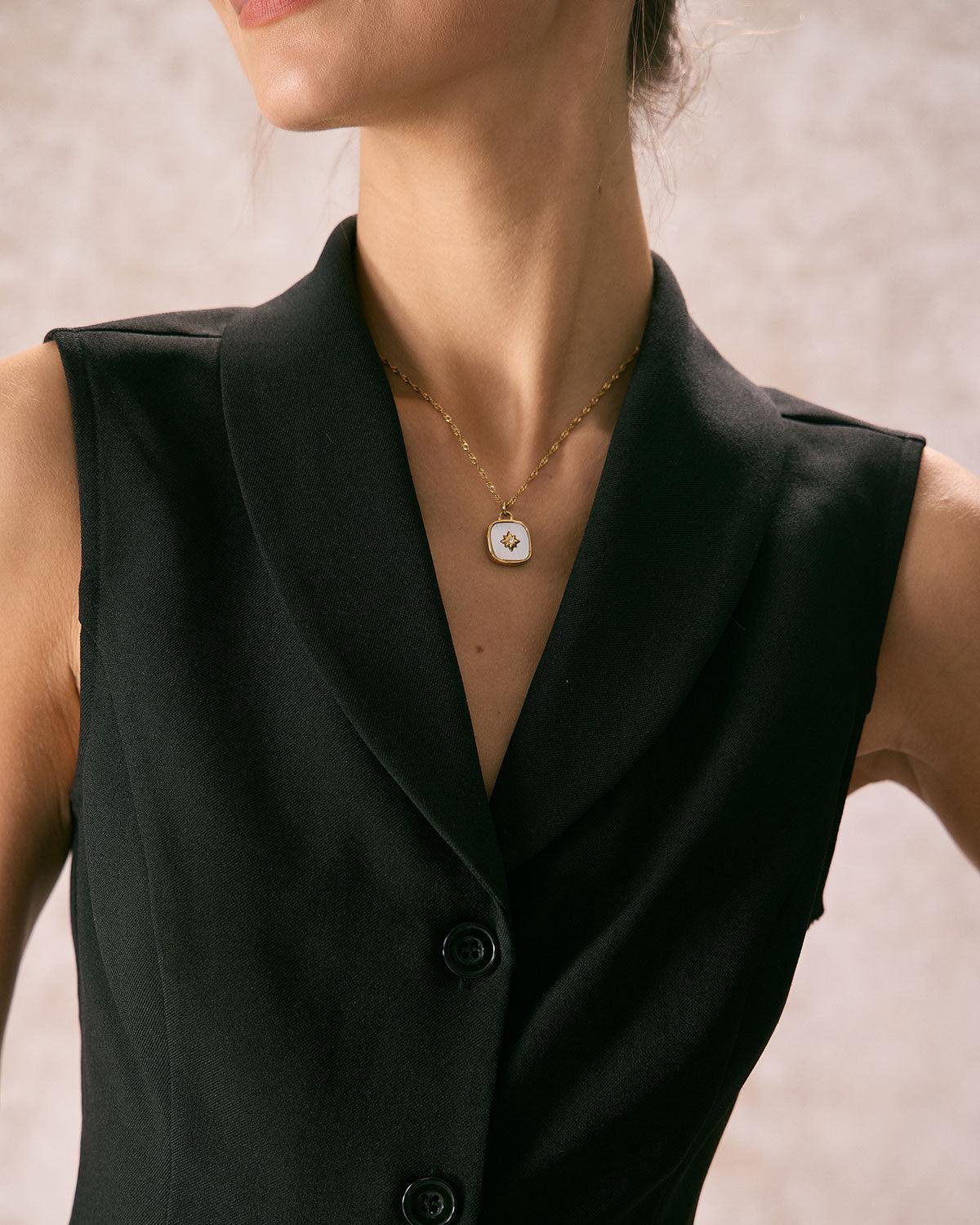 The Black Lapel Sleeveless Button Up Vest Product Image