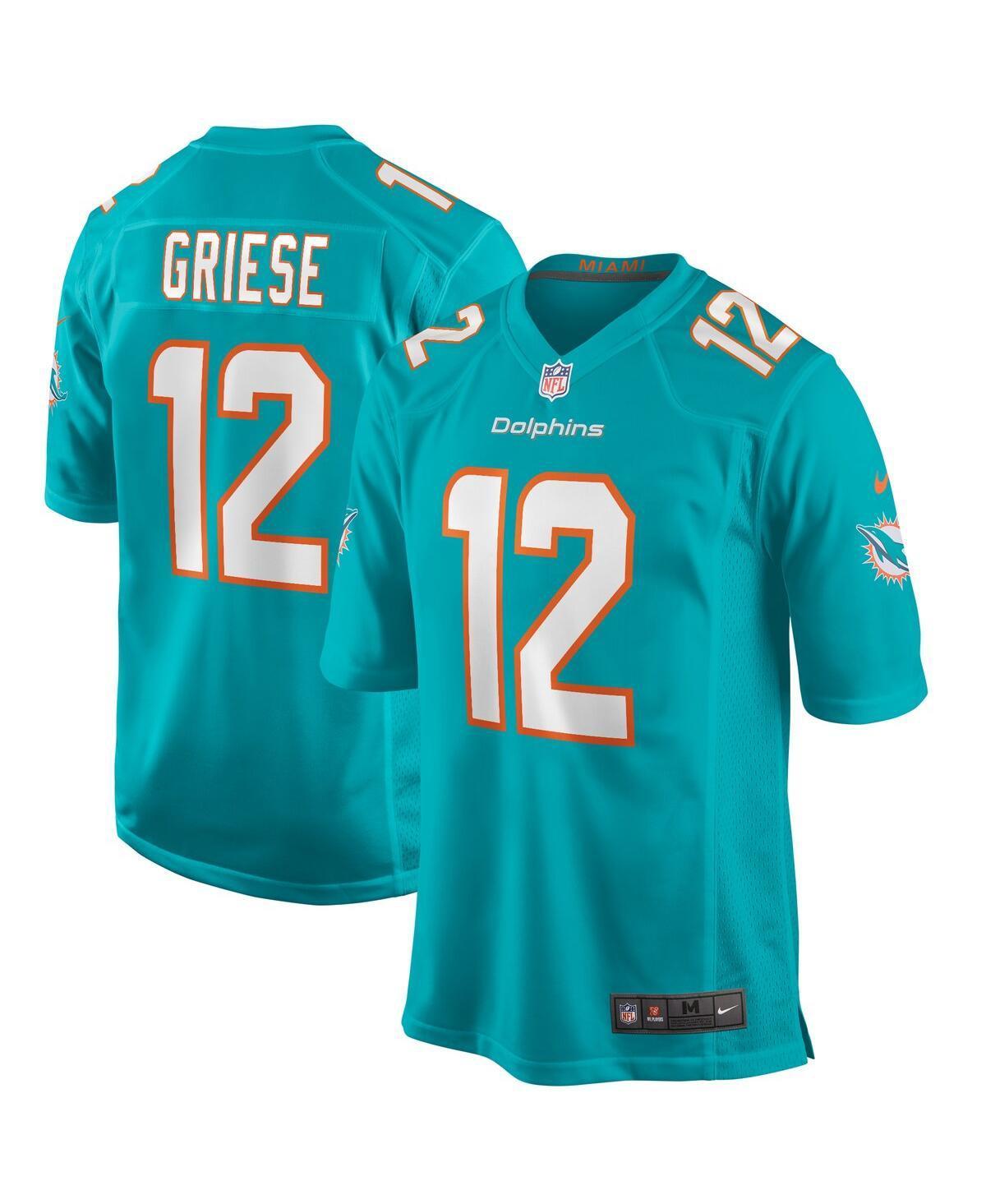 Men's Nike Bob Griese Aqua Miami Dolphins Game Retired Player Jersey, Size: 2XL, Turquoise A Product Image