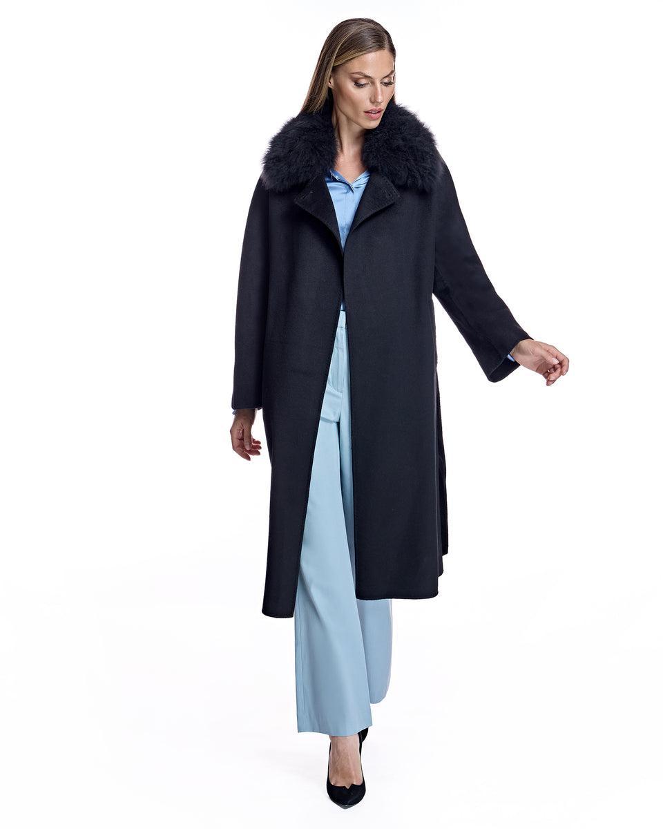 Cashmere Belted Coat with Cashmere Goat Shirt Collar-Maximilian Product Image