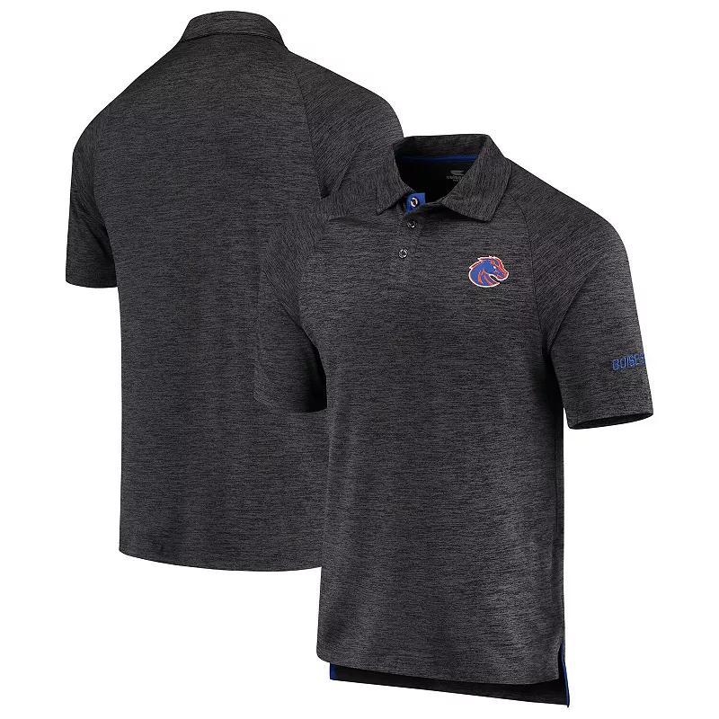 Men's Colosseum Heathered Black Boise State Broncos Down Swing Polo, Size: Small, Charco Product Image